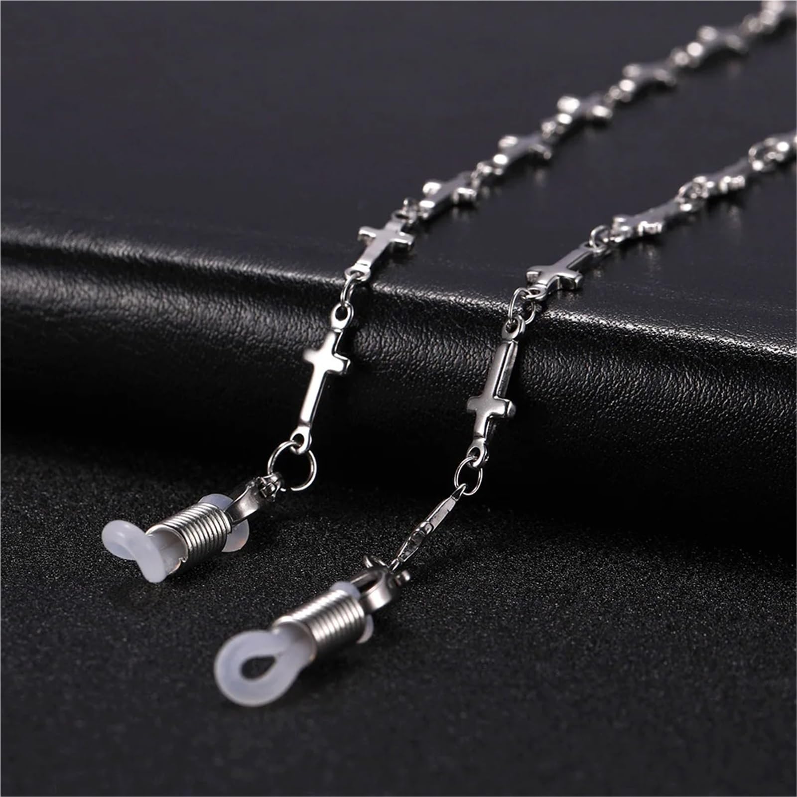 Brillenband Edelstahl-Kreuz-Sonnenbrillenkette, Lesebrillenband, gotisches Brillenband, Brillenhalsband for Damen und Herren