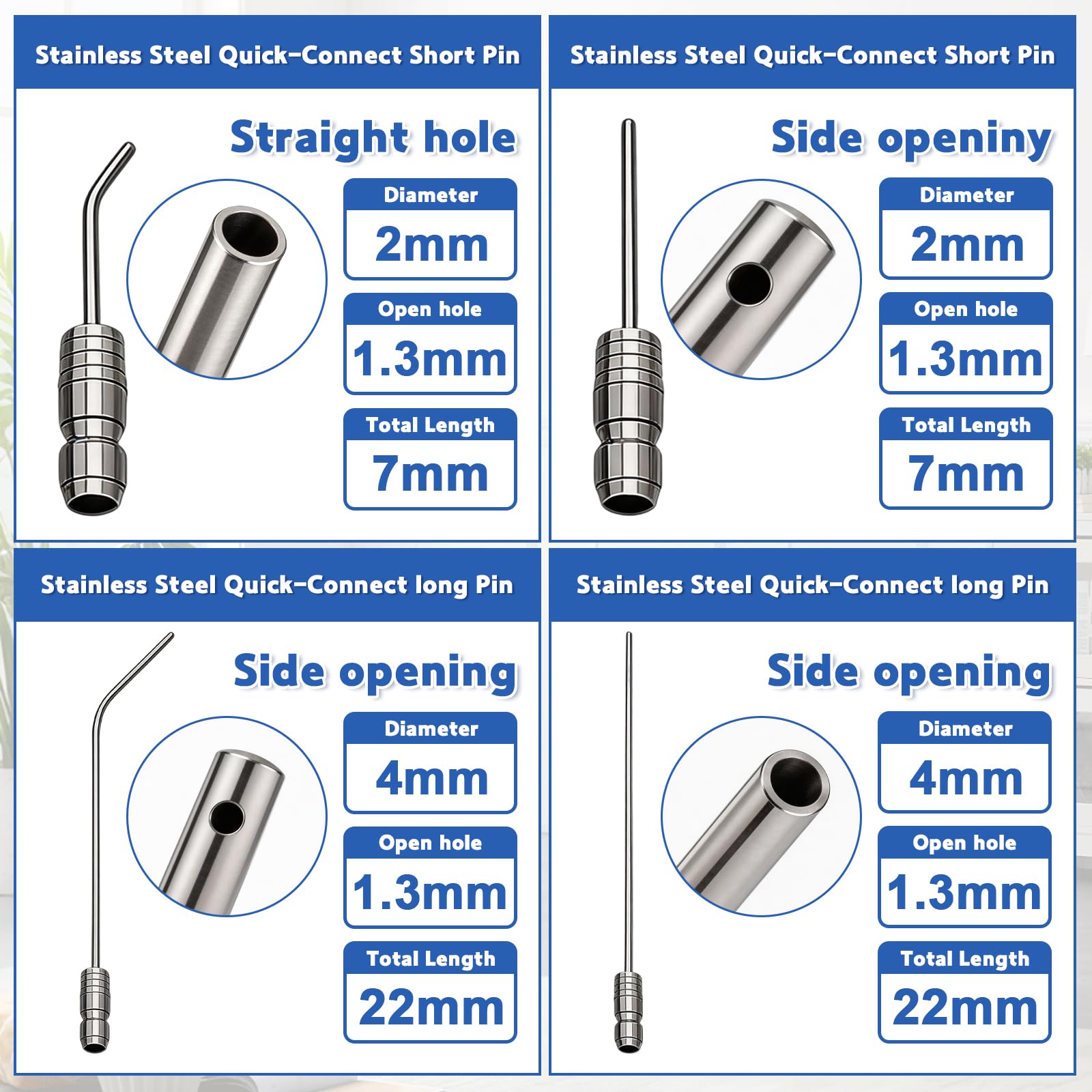 4Pack High Pressure Washer Nozzle, Pressure Washer Tips with 1/4" Quick Connect, Heavy Duty Hose Washer Spray Nozzle Kit with Straight & Curved Needles, for Washing Machine & AC Cleaning — view 6