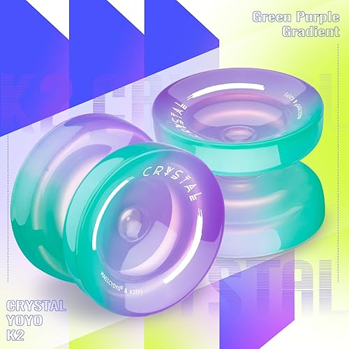 Miniatura 9 de MAGICYOYO K2 Crystal Yoyo Responsive Yoyo para niños, Yoyo profesional de plástico con rodamiento Yoyo que no responde + 12 cuerdas Yoyo, estuche de