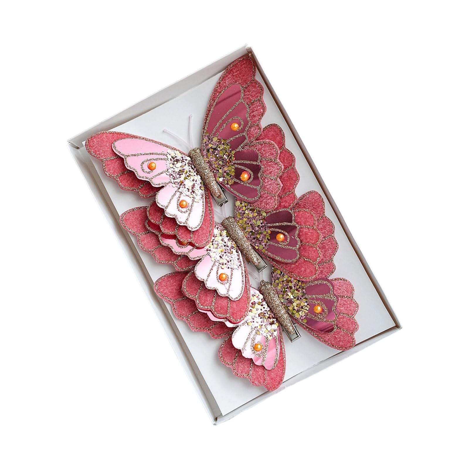 Whoasyst 3 Pieces Sturdy Clip on Butterfly Decorations Portable Multipurpose Celebratory Embellishments for Festive Styling Butterfly Tree Clips