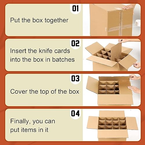 Miniatura 4 de 2 juegos de separadores de vidrio para cocina, caja de mudanza, cajas de mudanza, cajas de mudanza, divisores de celdas de vidrio con 24 bolsas de