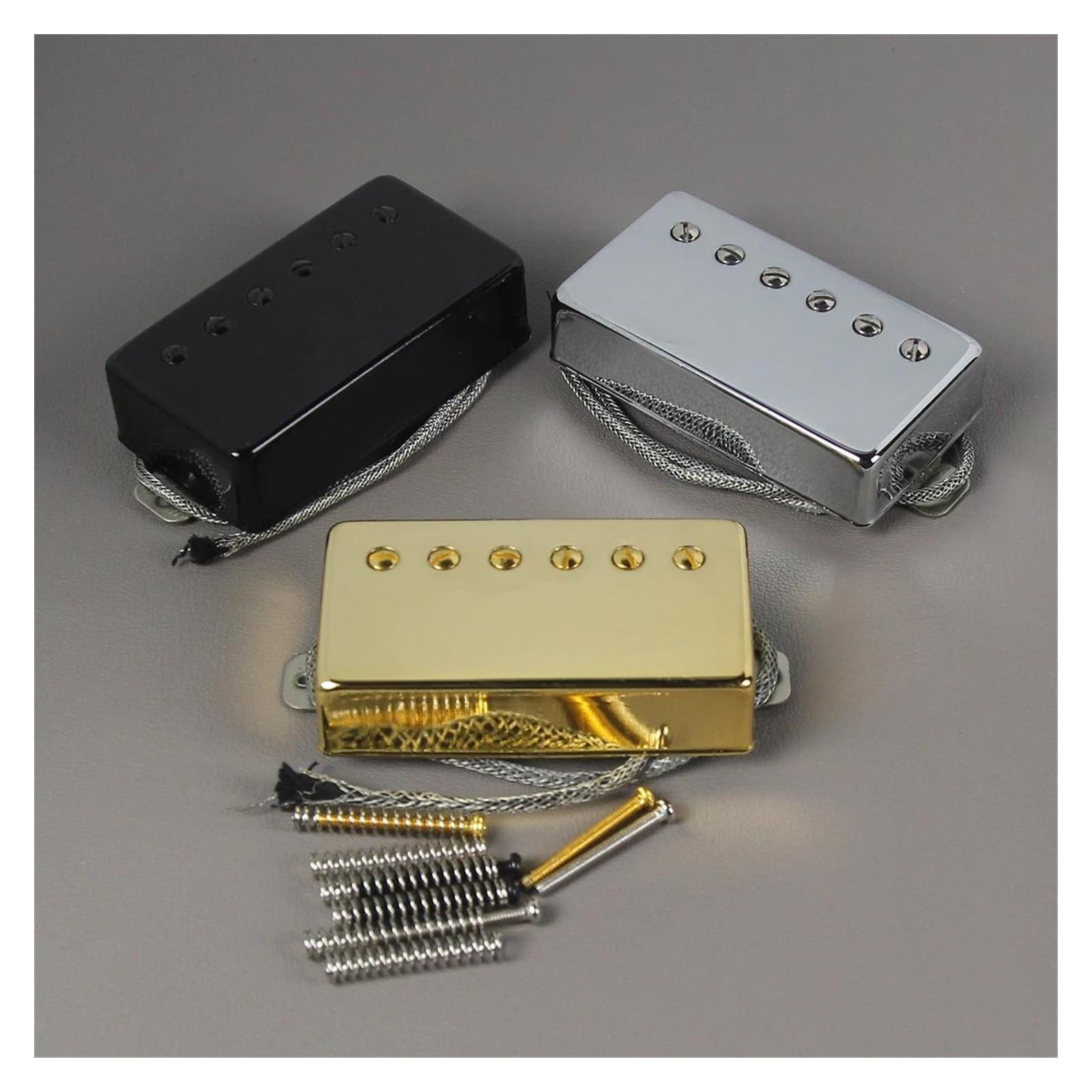 Pastillas Humbucker De Guitarra Eléctrica Alnico 5 Profesionales Acabado Cromado/bk O Dorado Disponible(Chrome Bridge)