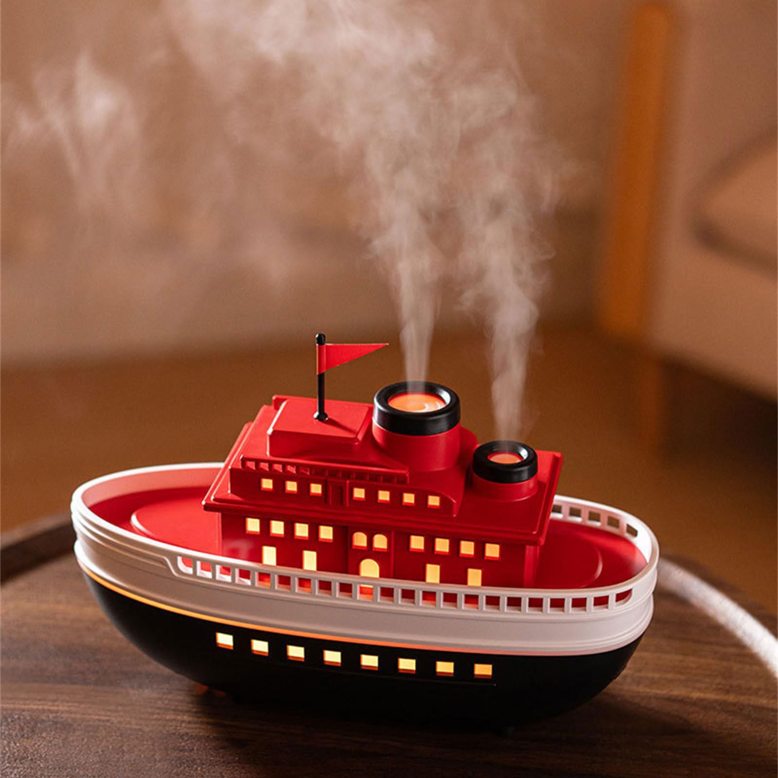 Ship Double Mists Nawilżacz Lampka nocna Funkcja Dyfuzor oleju do domu Kontrola Powietrza Statek Nawilżacz do Pokoju