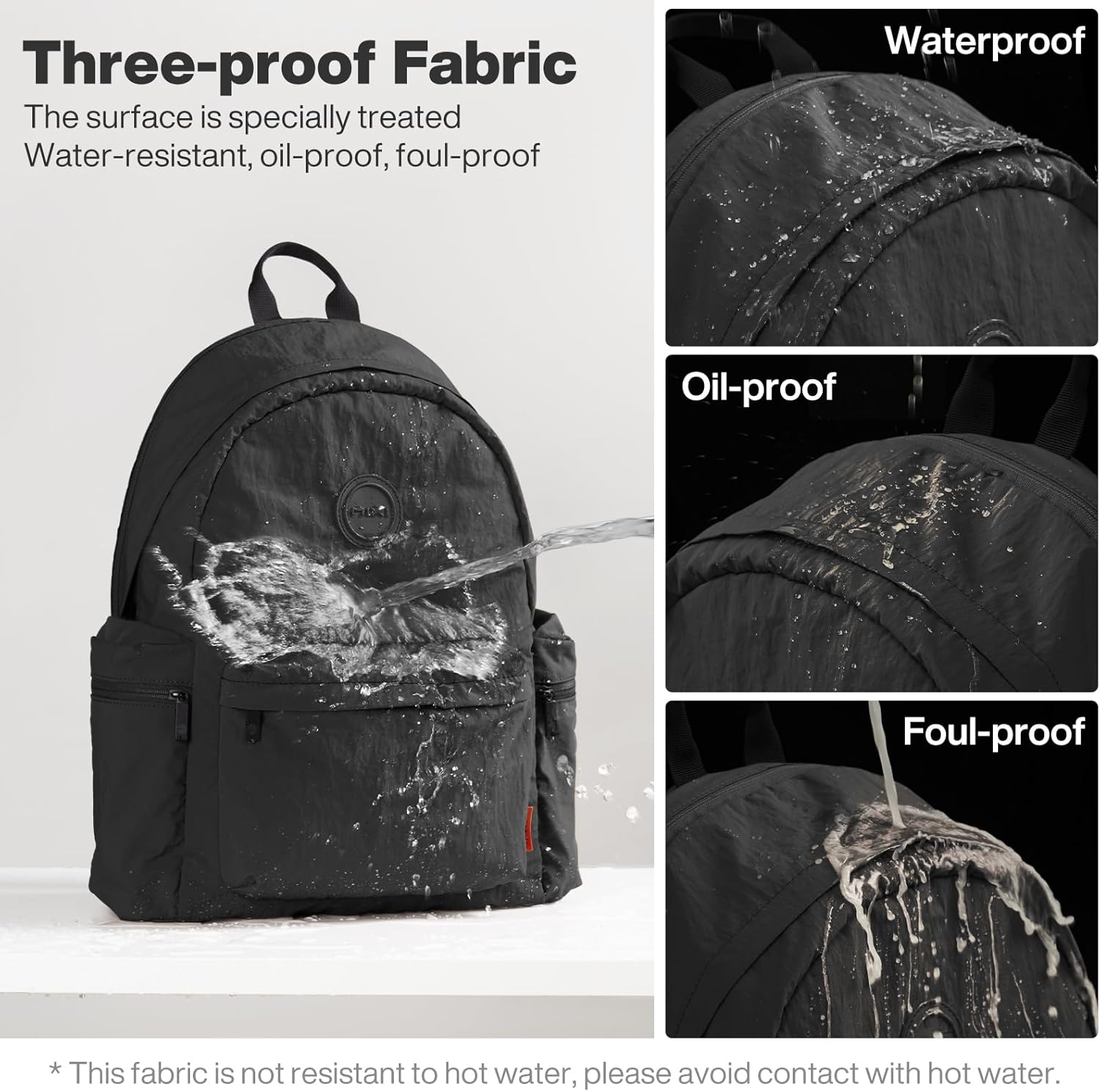 mixi Outdoor Lightweight Backpack Casual Carry On Laptop Backpack Travel Bookbag for Women Men, Water Resistant Durable Small Hiking Bag for Camping Weekender Sports College Work, 15 Inch, Black - Image 4