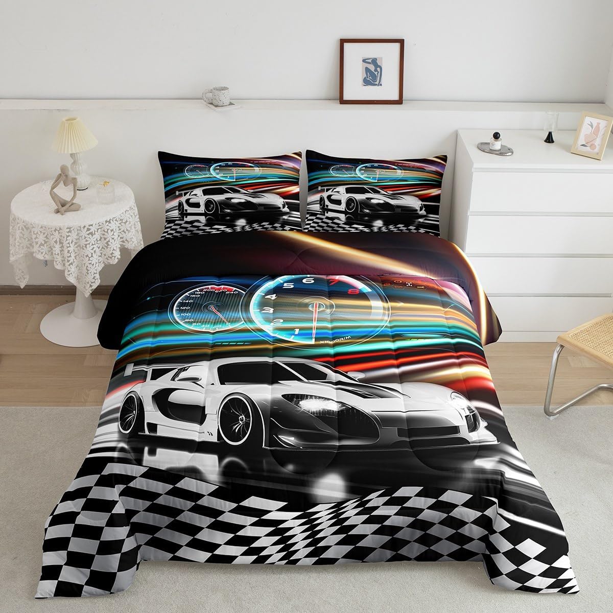 Giraffe Kids Comforter Set Full Size,Giraffe Skin Fur Texture Rustic Farmhouse Bedding Set,Boys Girls Adults Room Decor,Wild Animals Wildlife Down Comforter,Brown Retro Duvet Insert,2 Pillowcases