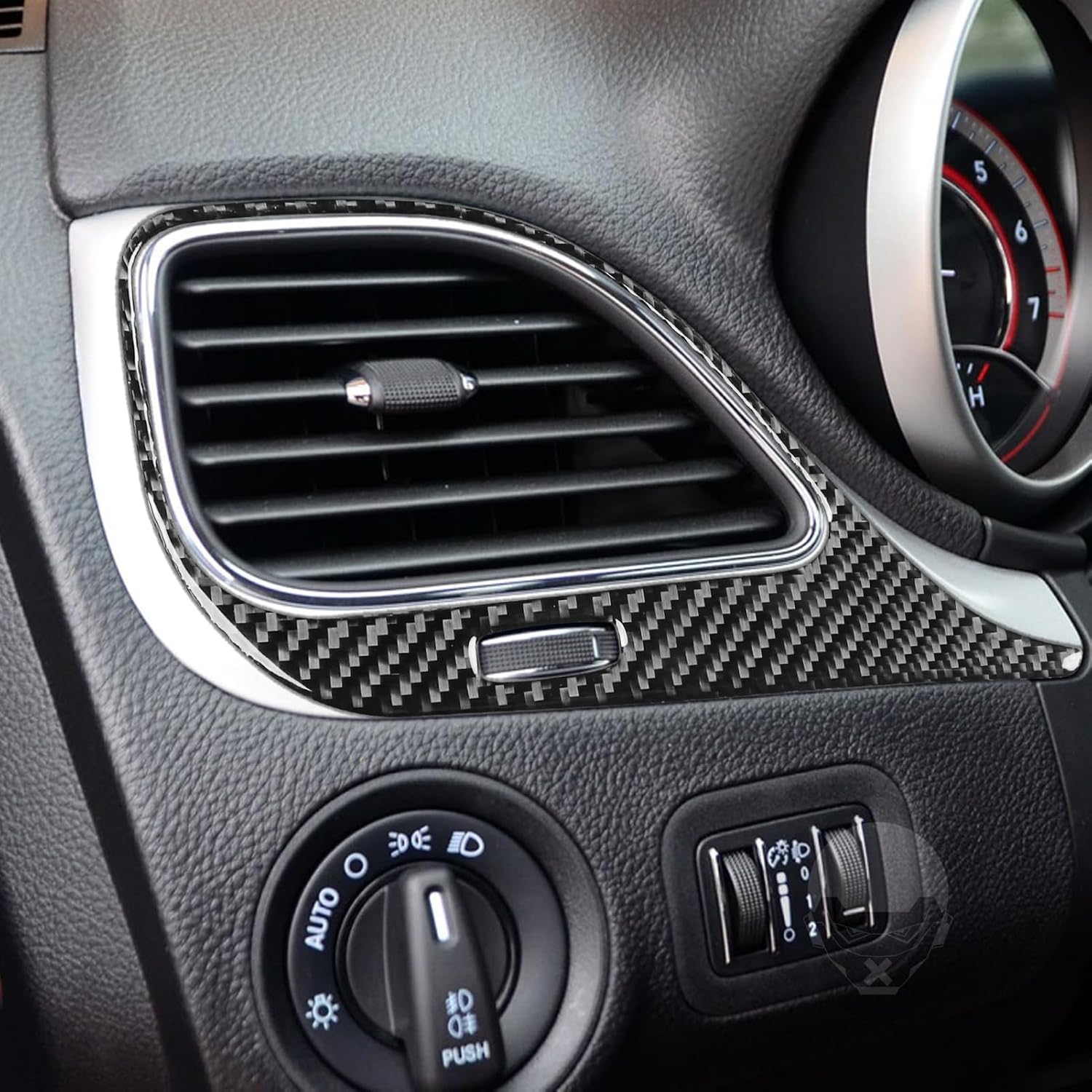 Real Premium 3K Carbon Fiber decals dashboard Air conditioning vents on both sides Trim cover sticker decor Fit for Dodge Journey 2011 2012 2013 2014 2015 2016 2017 2018 2019 2020 Interior Accessories