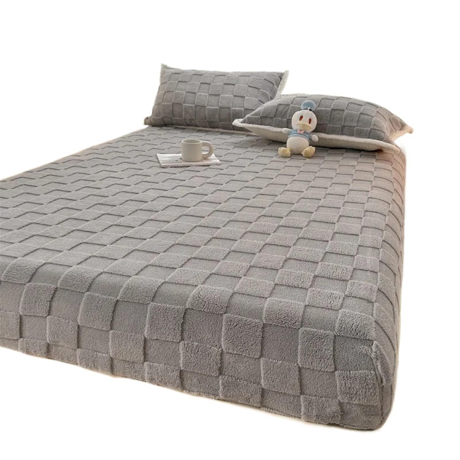 Drap housse en velours élastique anti-froid pour protéger le matelas en hiver