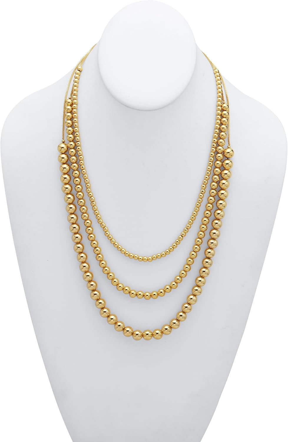 Palm Beach Jewelry Goldtone Ball Bead Necklaces 24-inch, 3-Piece Set