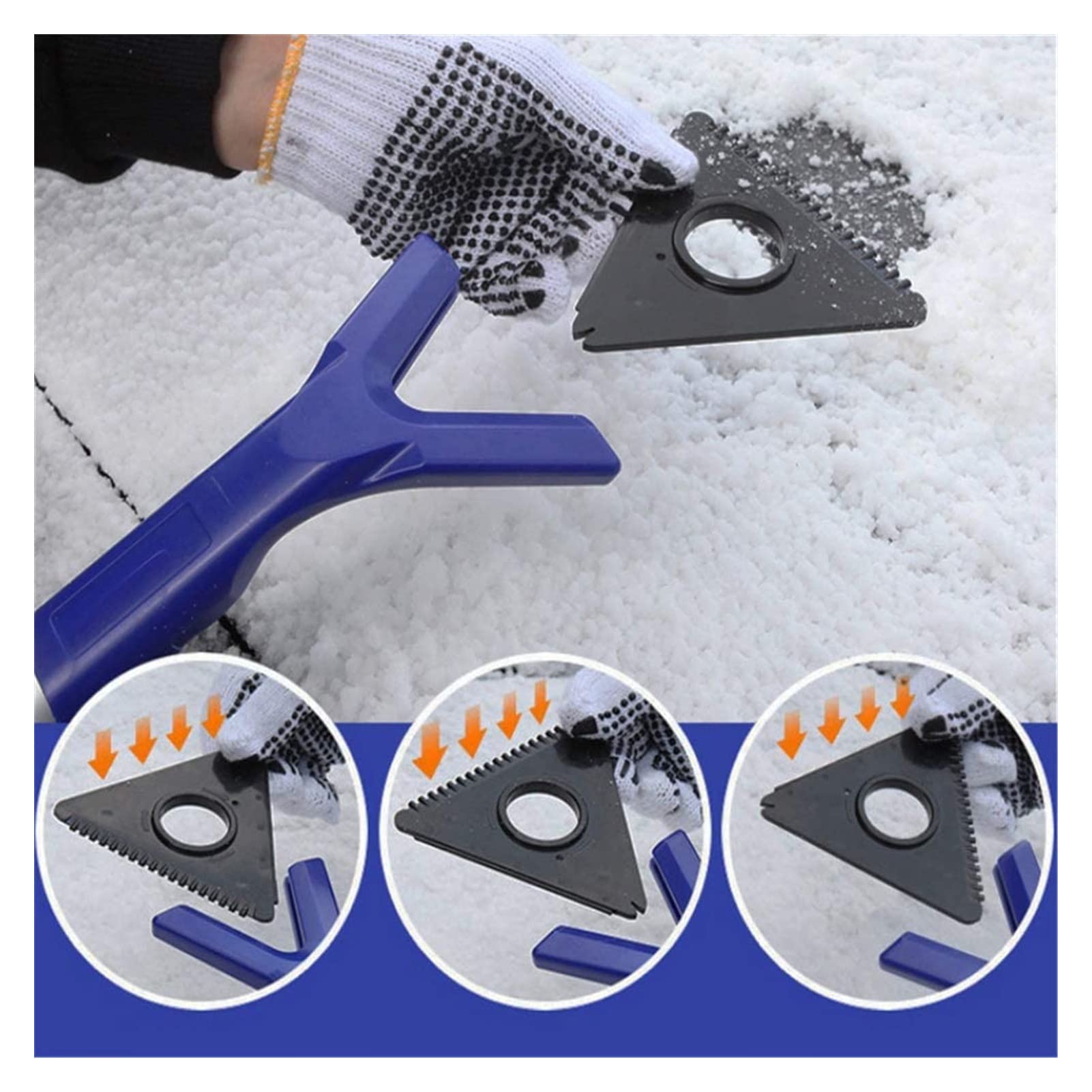 XMING Cepillos de Nieve Cepillo de Hielo de Nieve Extendido con Agarre de Espuma 25 Pulgadas de Longitud Ajustable for Cepillo de Nieve de Coches (Color: Azul)