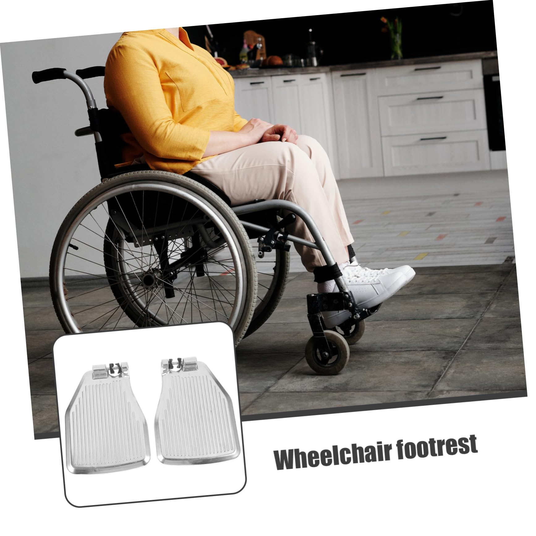 PACKOVE Reposapiés para Silla de Ruedas Aluminio Antideslizante Reforzado Ranura Accesorio Seguro para Pacientes y Personas Mayores Movilidad Diaria