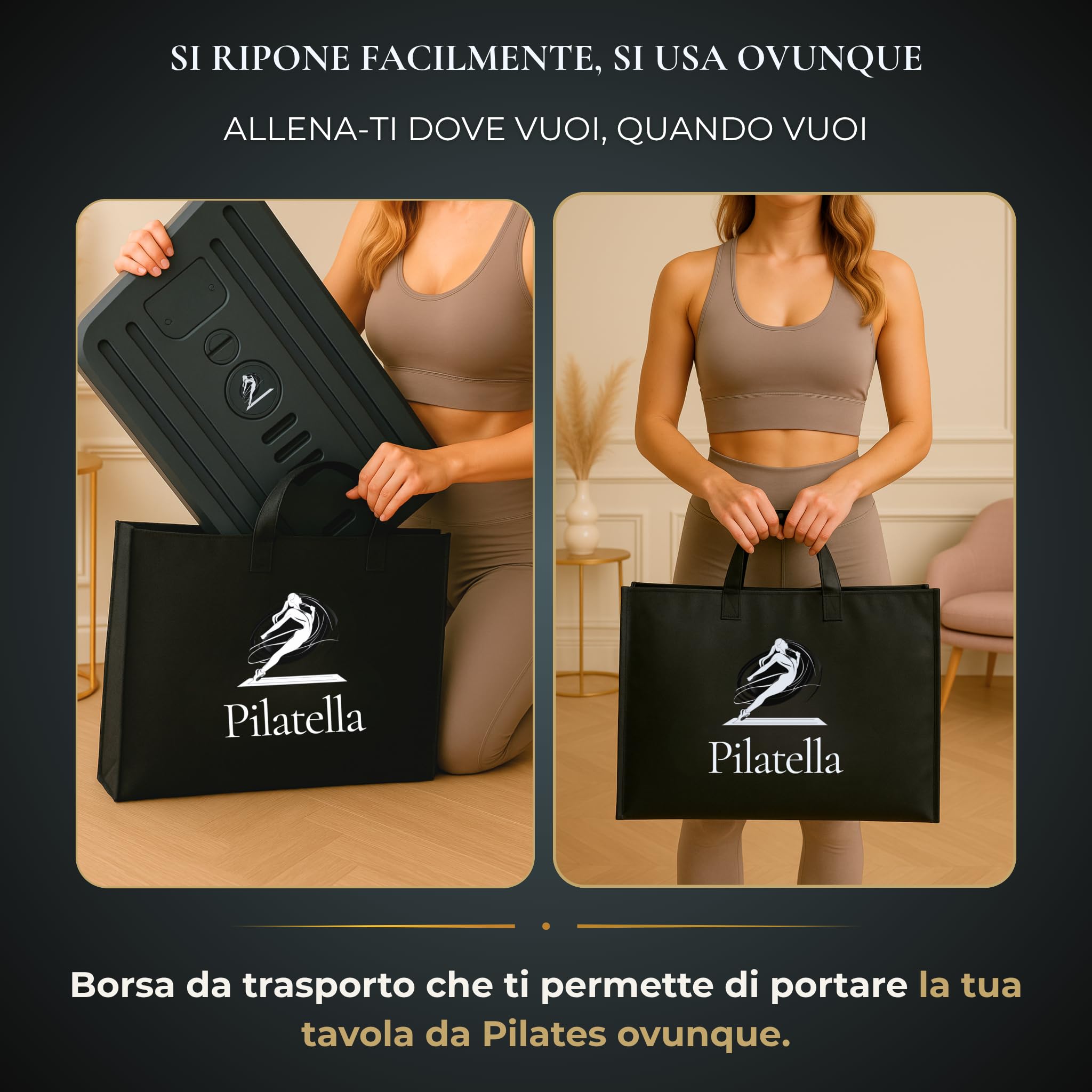 Pilates Reformer per Casa 5 in 1 | Mini Reformer Pilates, Tavola Pilates, Pedana Pilates Casa, Pilates Board Premium + Ebook 10 Esercizi