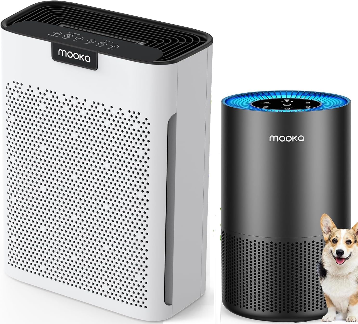 Air Purifiers for Home Large Room AP-S0610L Black and KJ190L Washable Filters, Fragrance Sponge, MOOKA H13 HEPA Filter Pet Air Purifier for Bedroom