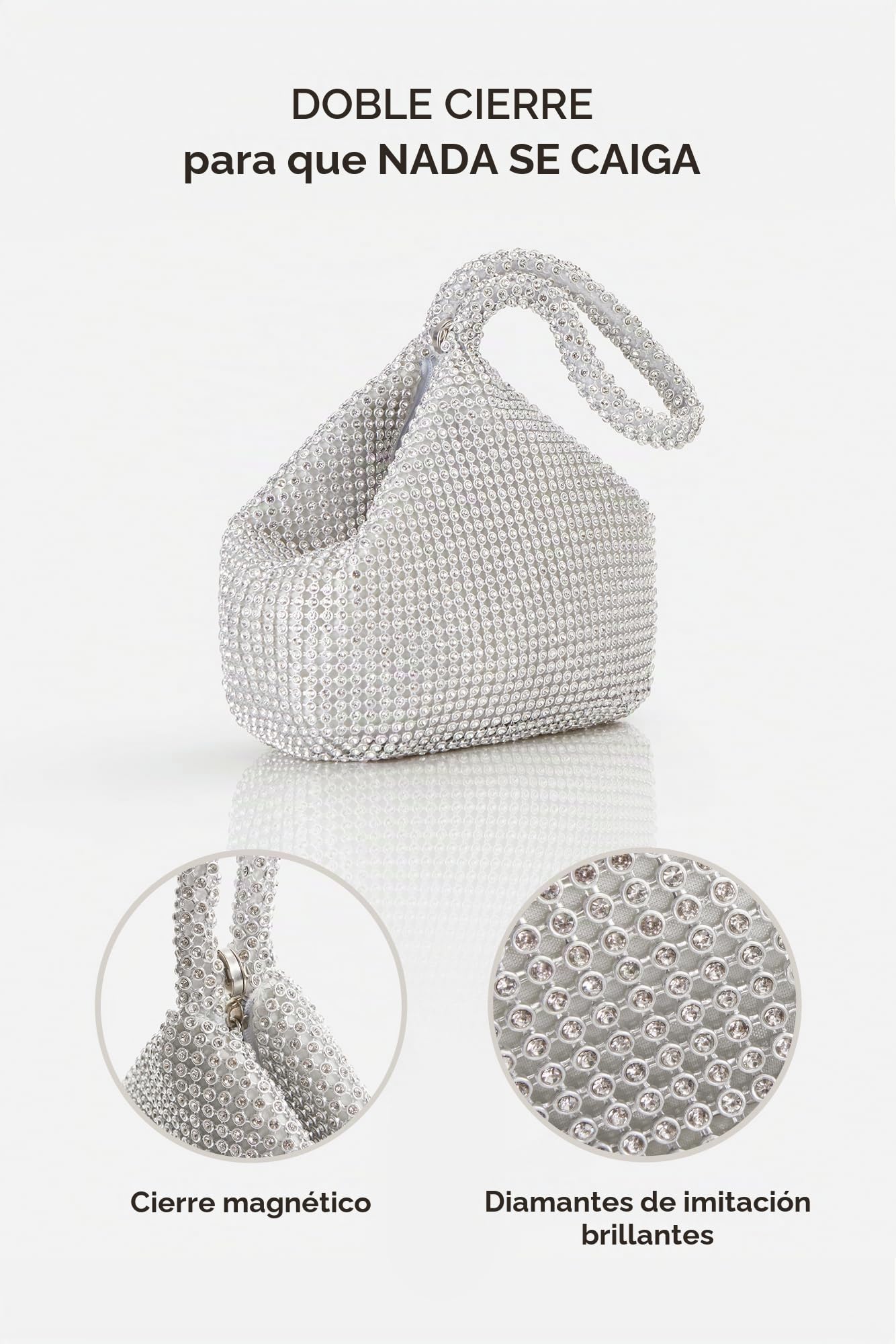 BABEYOND Bolso De Mano Para Mujer De Los Anios 20 Con Diamantes De Imitación, Bolso De Noche, Fiesta, Elegante, De Graduación, Accesorios De Boda Para Novia