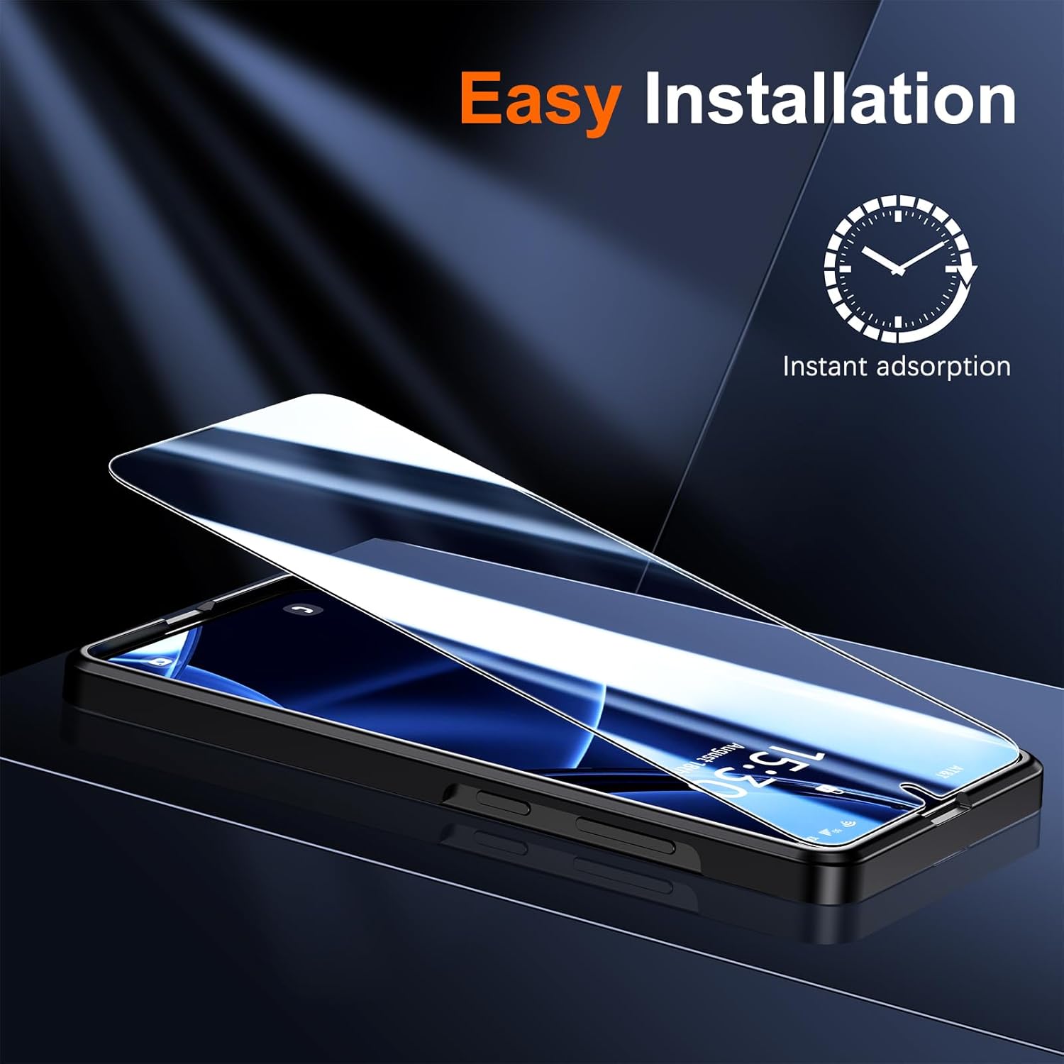 [2+2] UniqueMe Compatible with Samsung Galaxy S25 Plus Screen Protector, 2 Pack Tempered Glass Screen Protector + 2 Pack Camera Lens Protector with Easy Installation Frame, Anti Scratch Bubble Free - Image 5