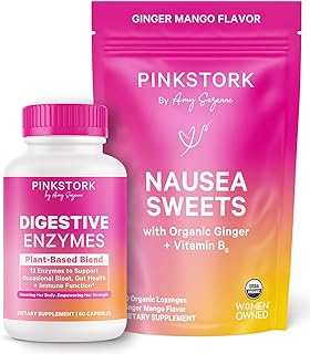 Pink Stork Stomach Essentials | Morning Sickness Sweets with Ginger & Digestive Enzymes | Digestion & Bloating Support for Expecting Moms