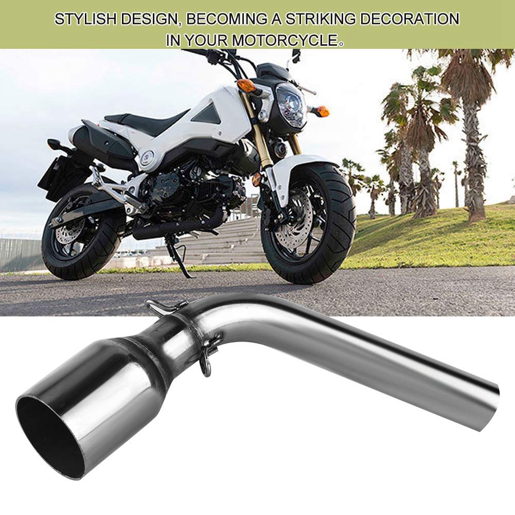 KIMISS Tuyau Central D'échappement Moto Adaptateur de Connexion de Tuyau Intermédiaire en Acier Inoxydable pour MSX125 2013-2015,Argent