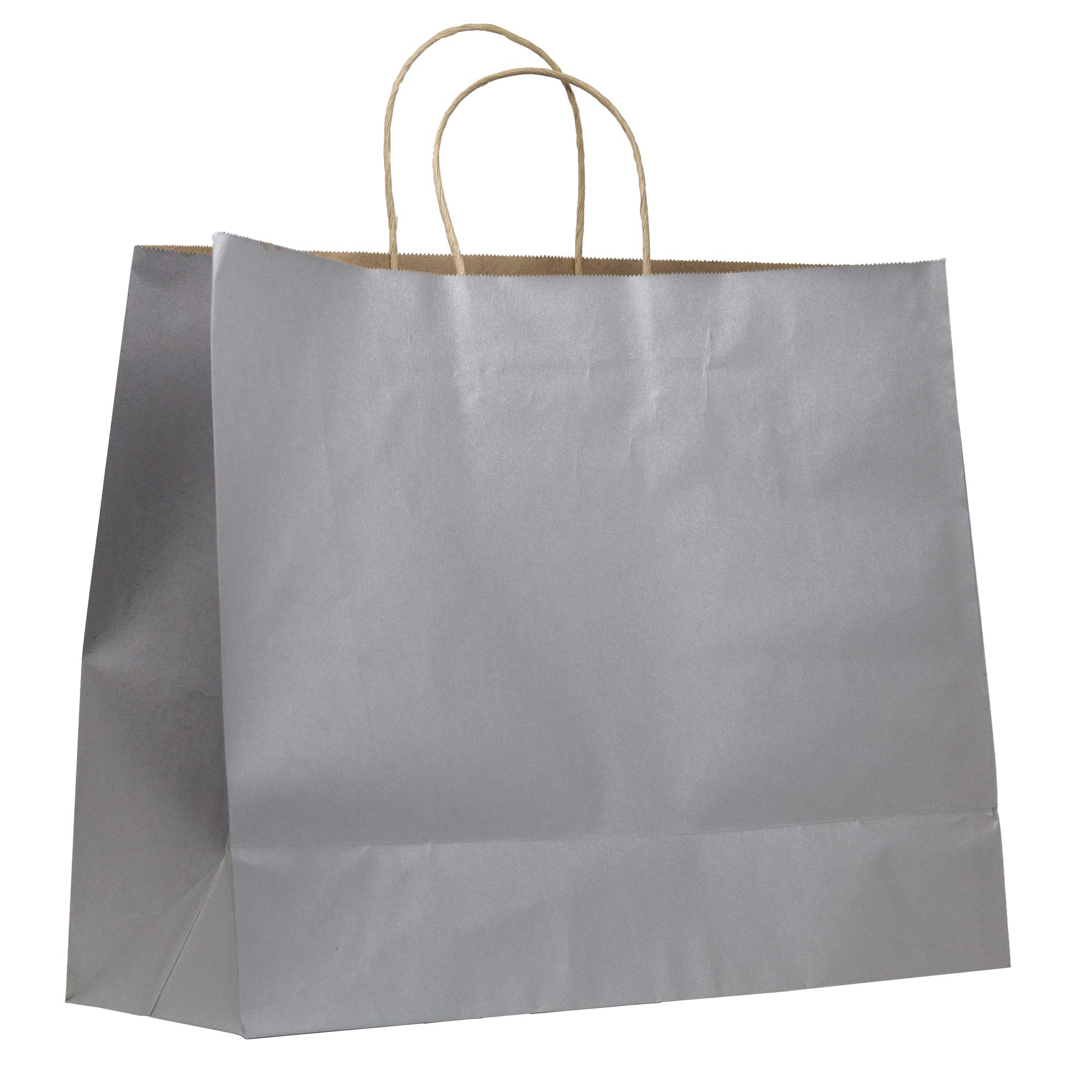 PTP BAGS Hi Ho Silver 16" x 6" x 13" Tote Bags [Pack of 250] Recyclable Metallic Kraft Paper Gift Bags