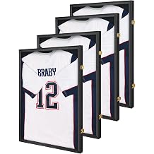 KCRasan Jersey Frame Display Case 4 Pack - Jersey Display Case - Large Lockable Frames Shadow Box with UV Protection for Baseball Basketball Football Soccer Hockey Sport Shirt Uniform, Sticker