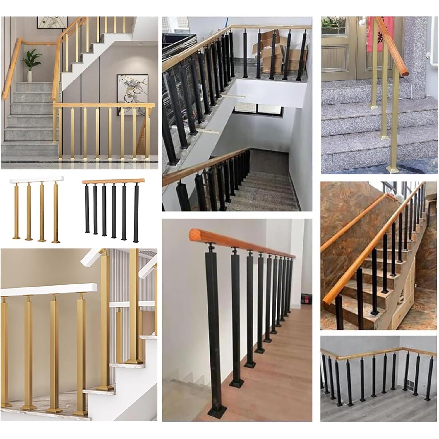 Husillos ajustables para barandilla de comida de 80 cm con soporte y tornillos Ki para ejes de columna de terraza y balcón