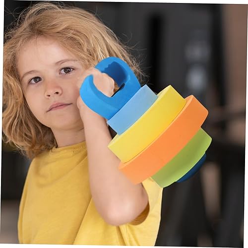 Miniatura 5 de BESPORTBLE 1 par de mancuernas de agua de Eva ajustables, peso flotante ligero para juego en la piscina, para entrenamiento de fuerza temprano y