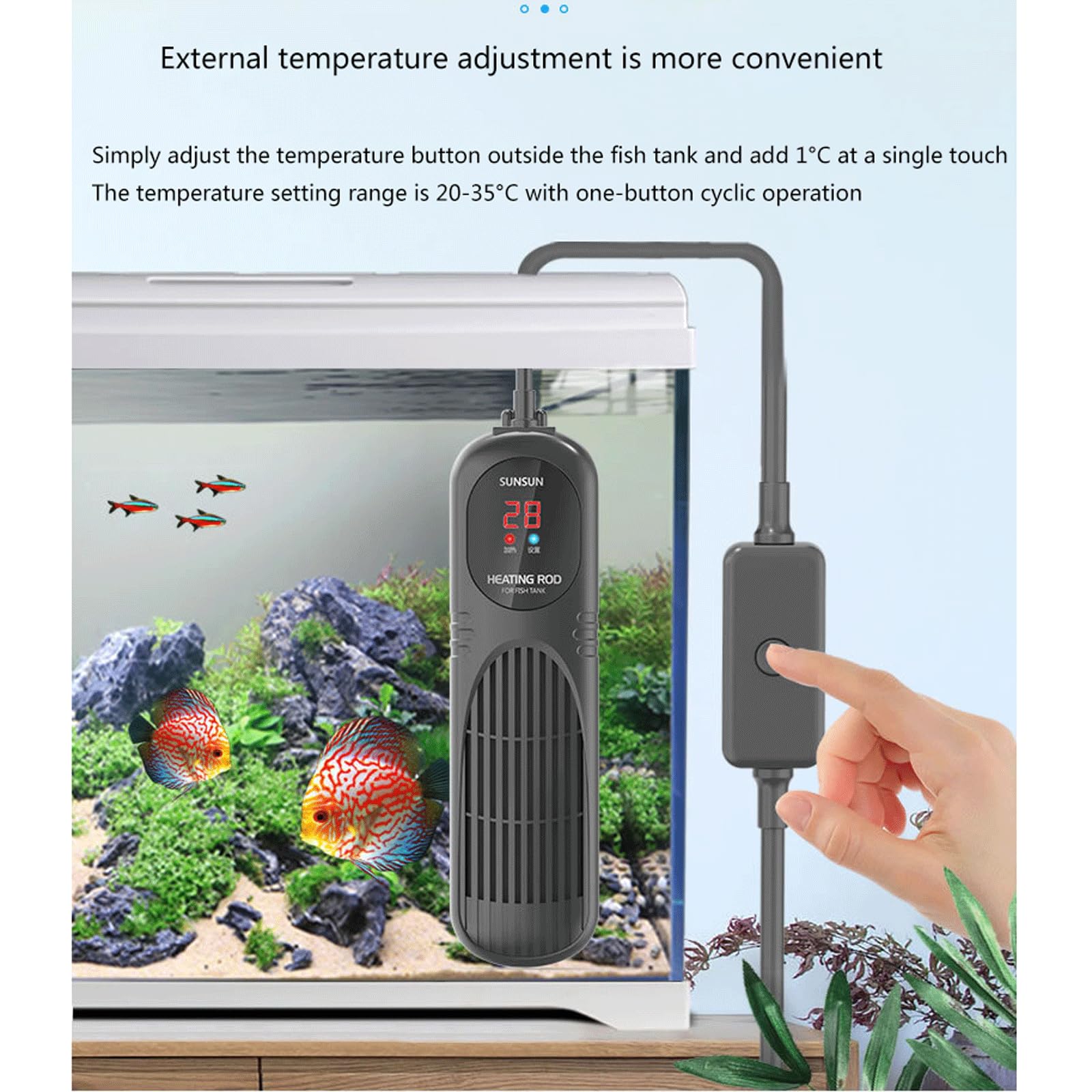 Termostato Automatico per Acquario con Asta riscaldante per Acquario, Diverse specifiche tra Cui Scegliere, 50 W