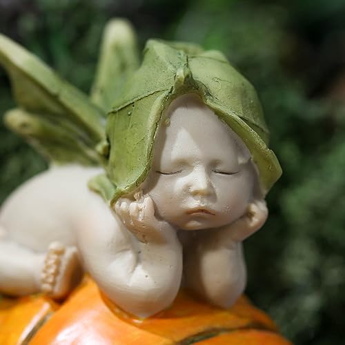 Miniatura 2 de Top Collection 4199 Figuras de bebé de hadas sobre calabaza naranja