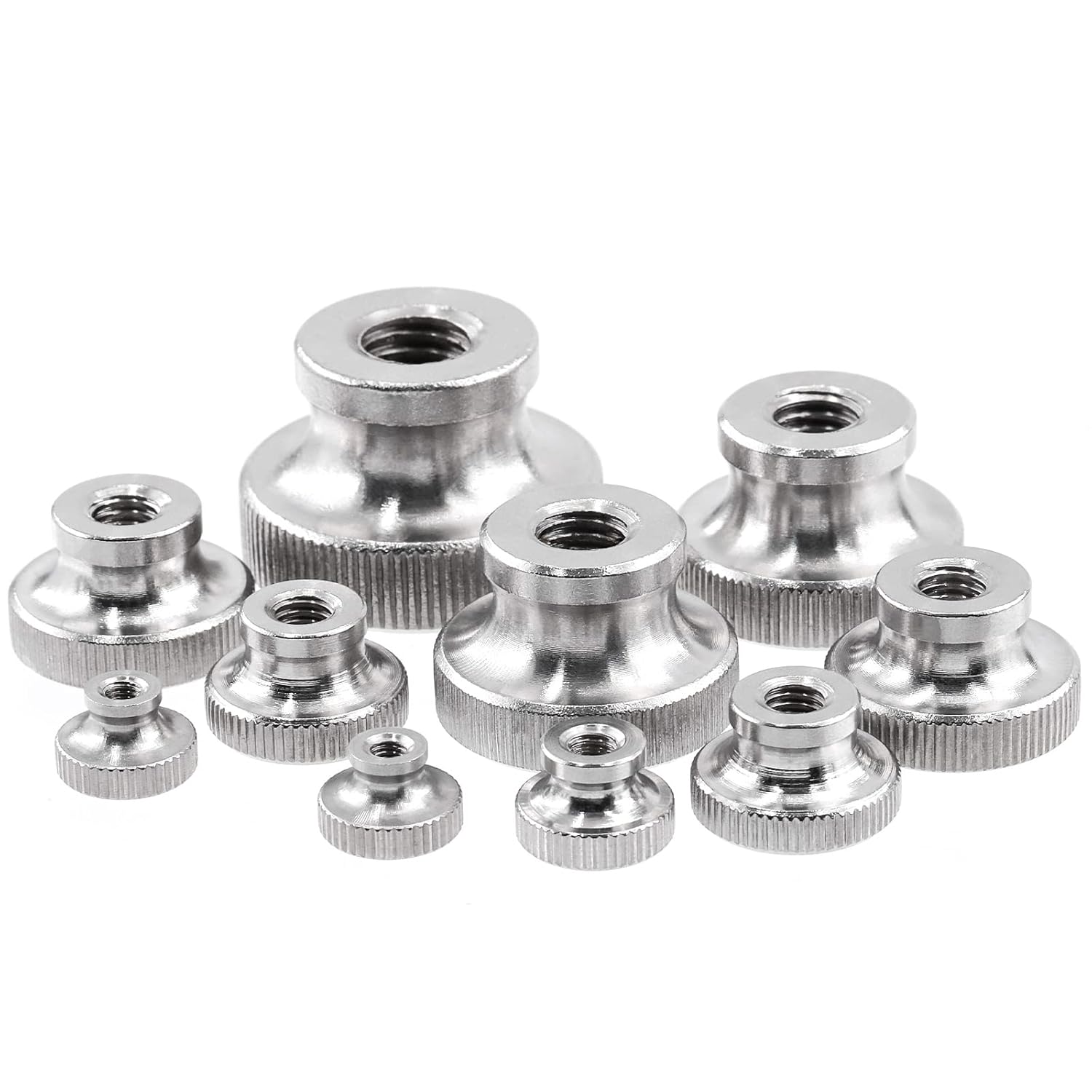 Cimeton 8Pcs M5x0.8mm Knurled Thumb Nuts, 304 Stainless Steel Round