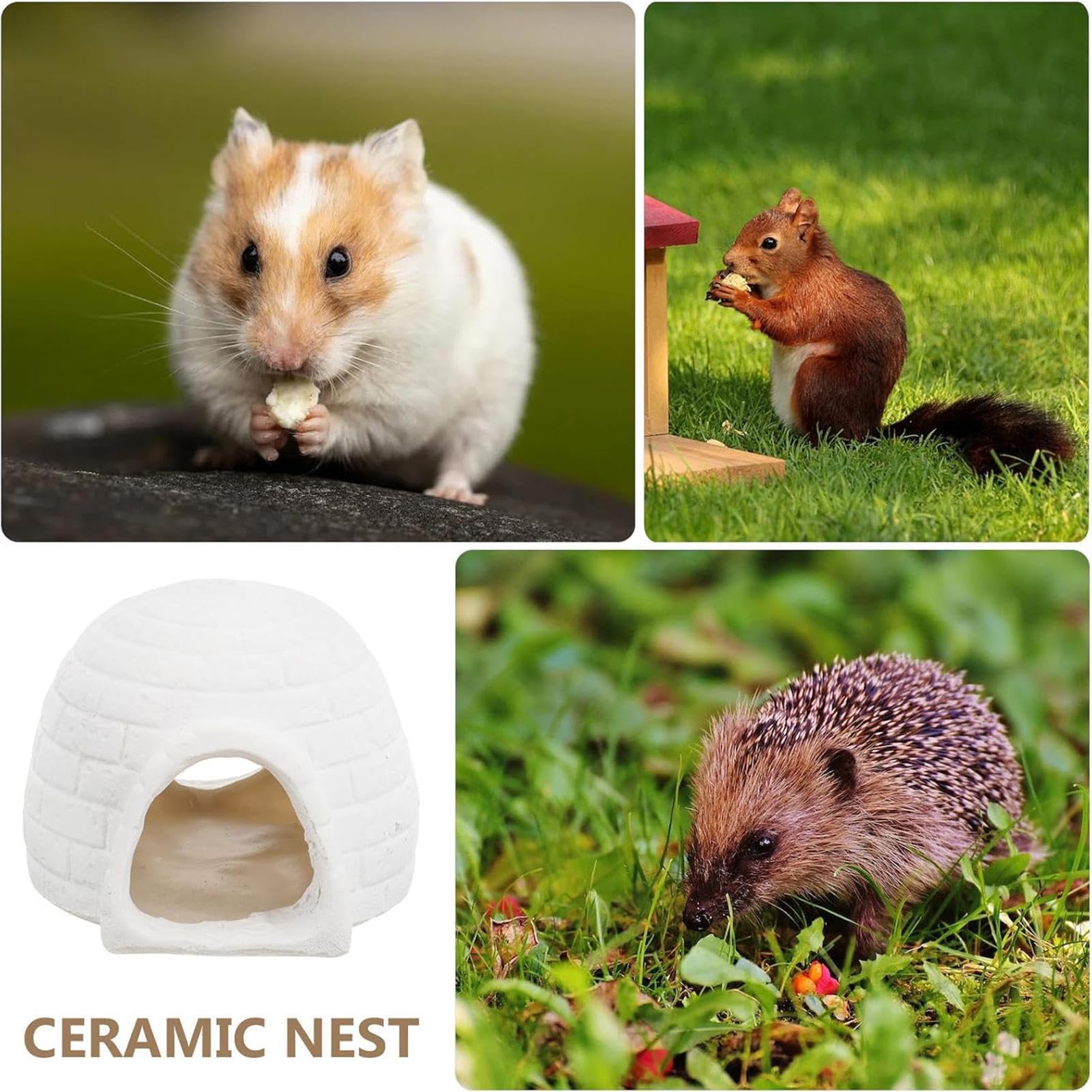 Casetta rinfrescante per criceti in resina, rifugio estivo per piccoli animali domestici, grotta per gerbilli cincillà, cuccia per rifugio per dissipazione del calore, decorazione per gabbia di