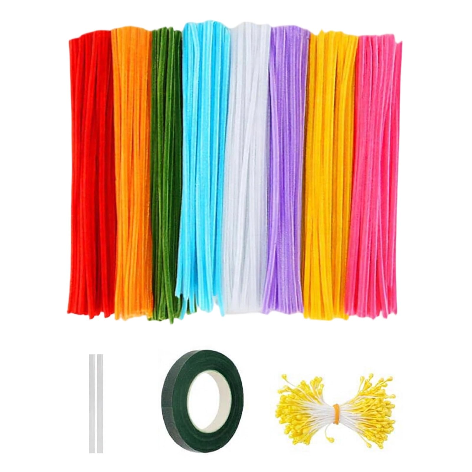Pasisuu Colorful Pipe Cleaners – Chenille Stems Craft with Bendable Wires, 800-1000 Pack Twistable DIY Craft Pipe Cleaners for Kids A