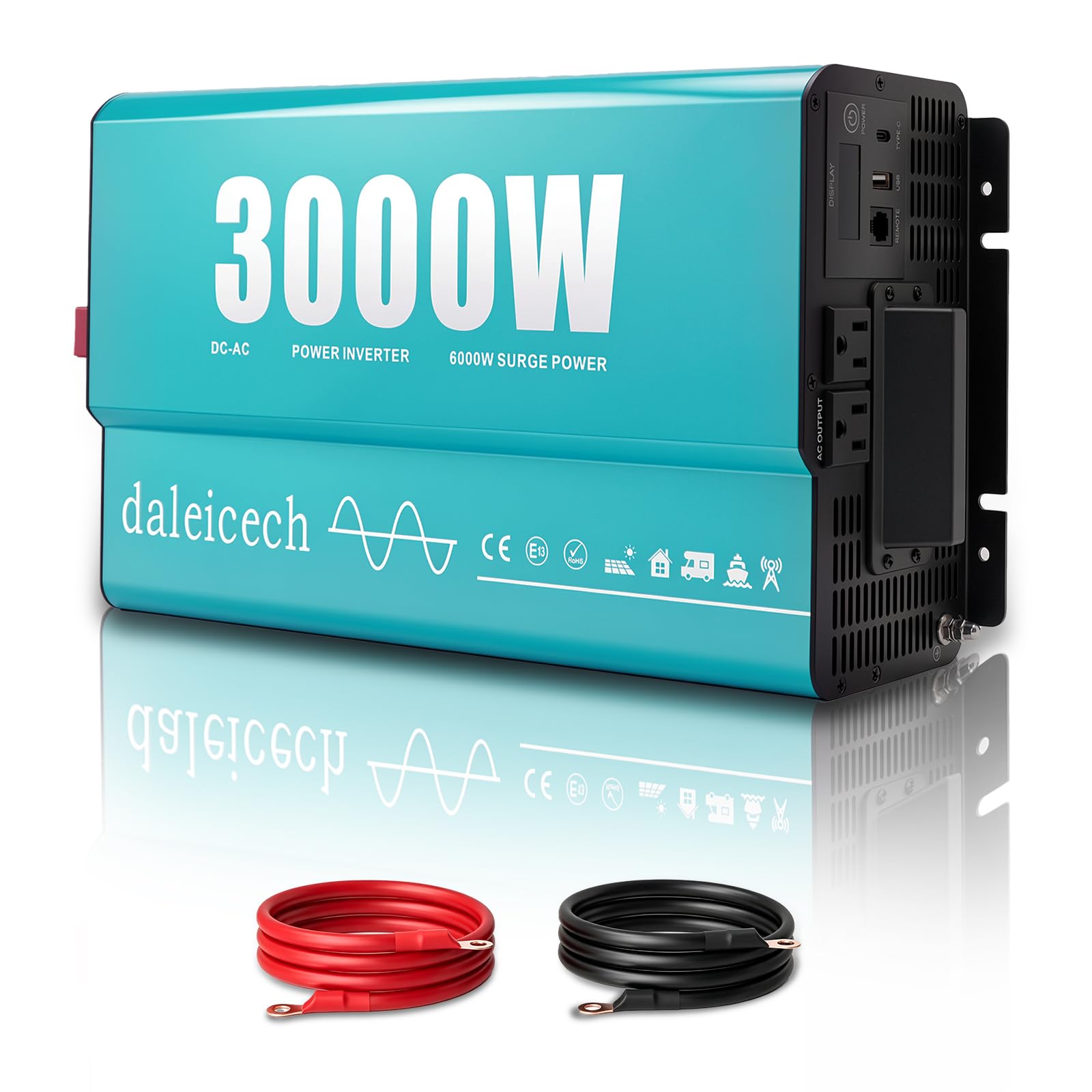3000W Pure Sine Wave Inverter 12V DC to 110V AC Full Protection