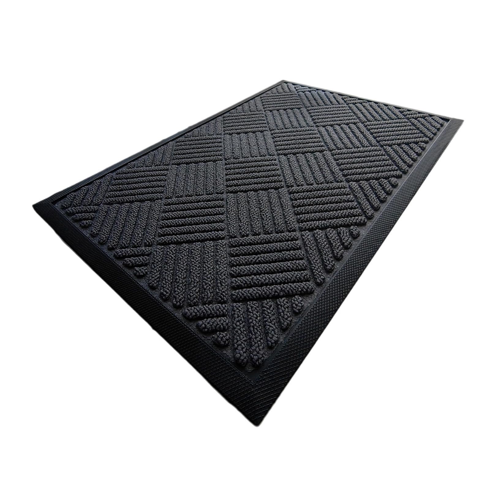 HUANGING Door Mat, Heavy Duty Durables Welcome Mats for Outdoor Indoor, Dirt Trappers Waterproofs Super Absorbent Door Mat Low Doormats