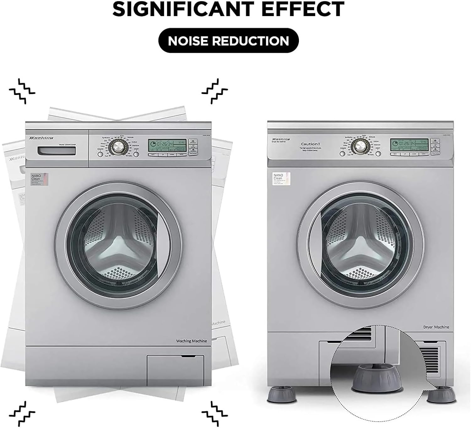 1/2/4PCS Anti Vibration Feet Pads Rubber Legs SlipStop Silent Skid Raiser Mat Washing Machine Support Dampers Stand Furniture(1P)