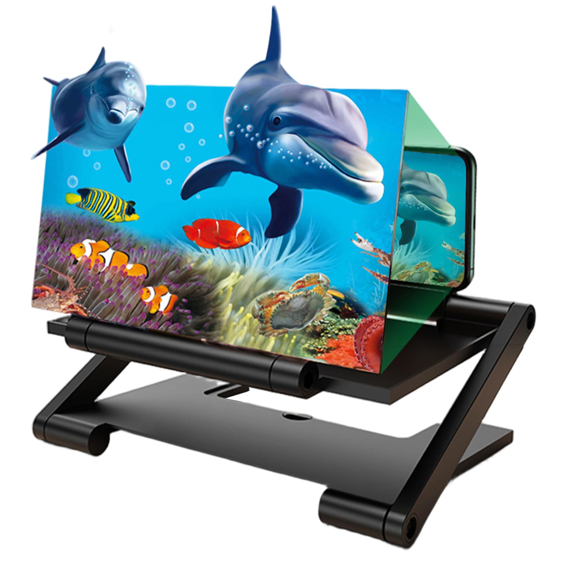 Mobile Phone Screen Amplifier 7 Inch Cell Phone Screen Magnifier Adjustable & Foldable HD Magnifier Smartphone Stand Mobile Amplifier, for Cell