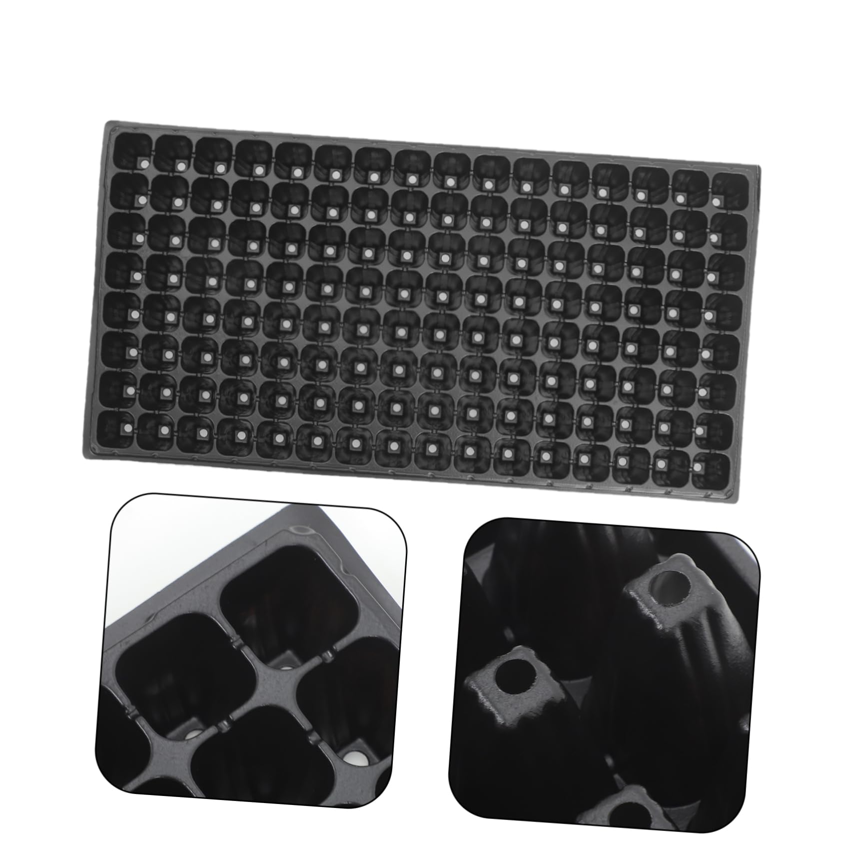 Gatuida Vassoio Germinazione PVC 128 Fori 10 Pezzi Nero Vacanze Estive | Pianta da Semina, Uso Professionale e Fai da Te Casa, 80g, Design a Celle per Radici Ordinate