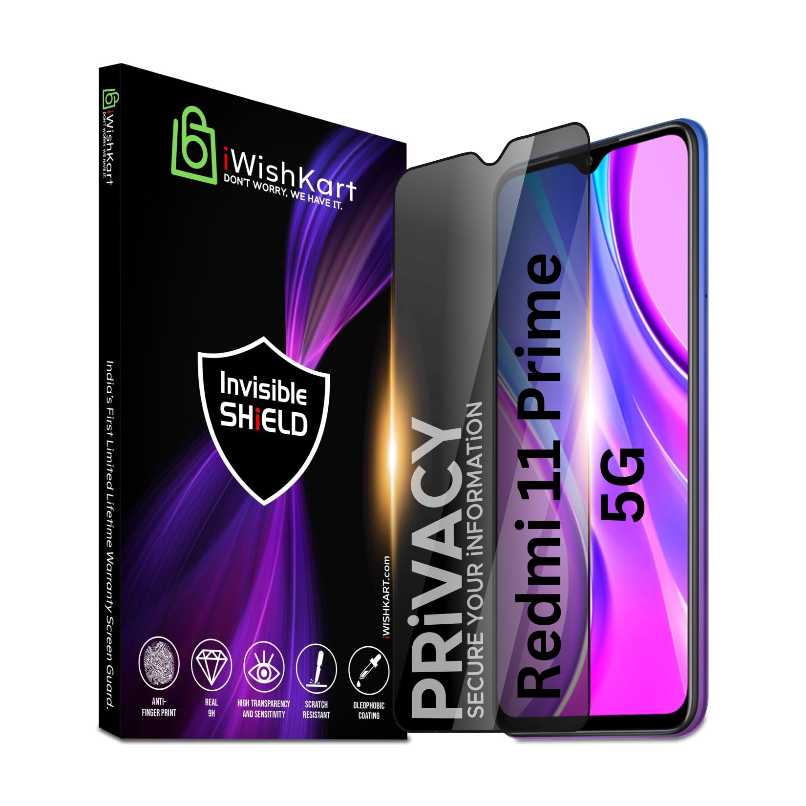iWishKart Redmi 11 Prime 5G Privacy Antispy Tempered Glass screen protector guard Full Edge to Edge 9H Full Glue FHD with Easy Installation kit (B0BDG3YNR4) Amazon Price History, Amazon Price Tracker