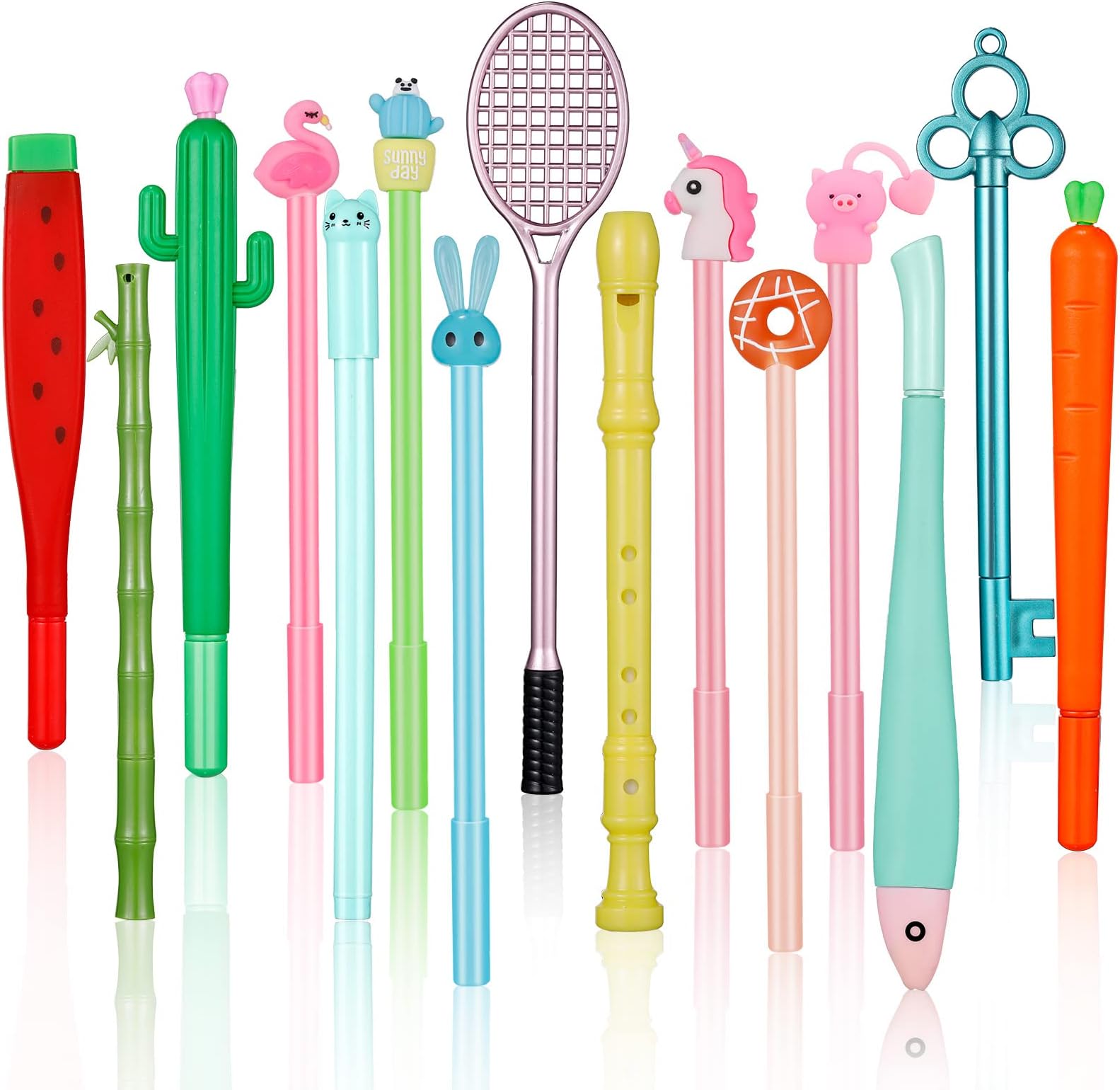 Chuangdi 15 Pcs Back to School Gifts for Student Cartoon Gel Pens for Girls Bulk Fun