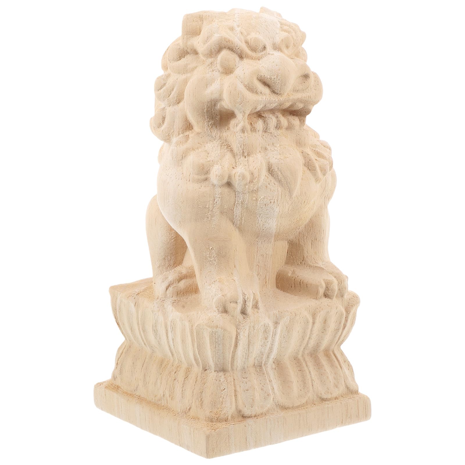 Embout de poteau lionceau bois pour décoration jardin et pont de bassin