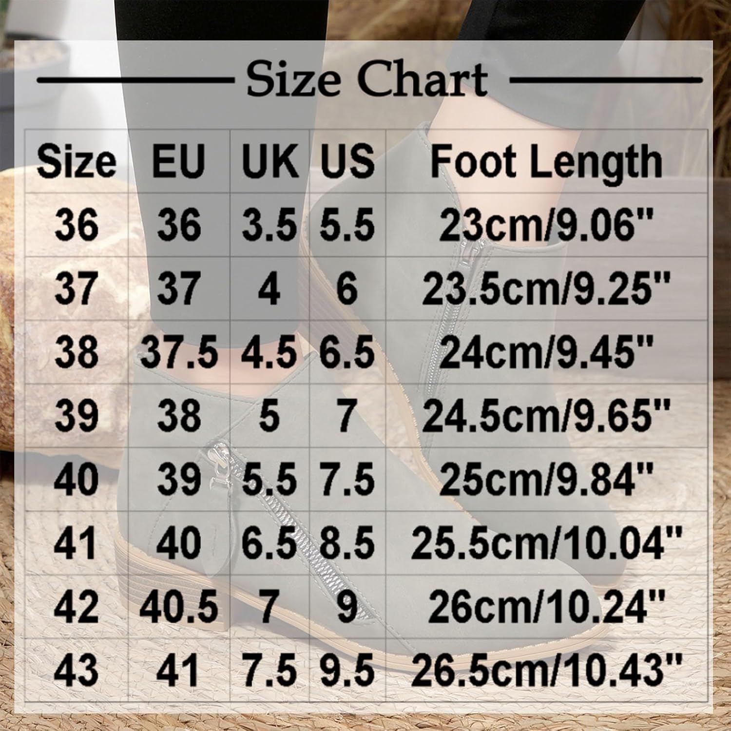Ankle Boots for Women Fashion Crew Toe Side Zipper Booties Thick Heel Faux Leather Versatile Vintage Boot Winter Autumn