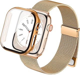 SimpleThings Kompatibel mit Milanaise Apple Watch Armband mit Hülle