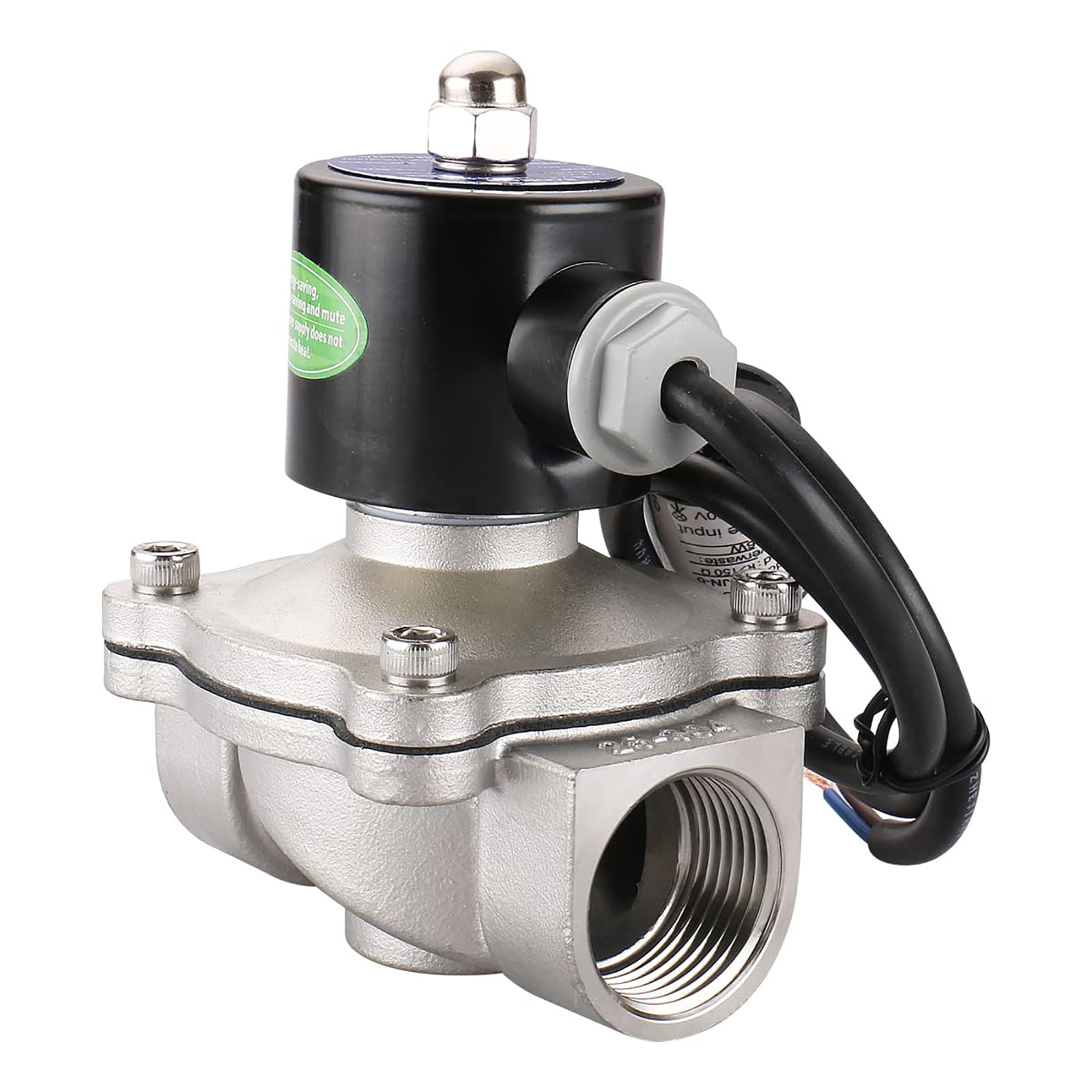 Baomain Electric Solenoid Valve 1 inch AC 220V Water Air NC Valve Steel Stainless 304 Energy-saving - 2W-250-25BJ