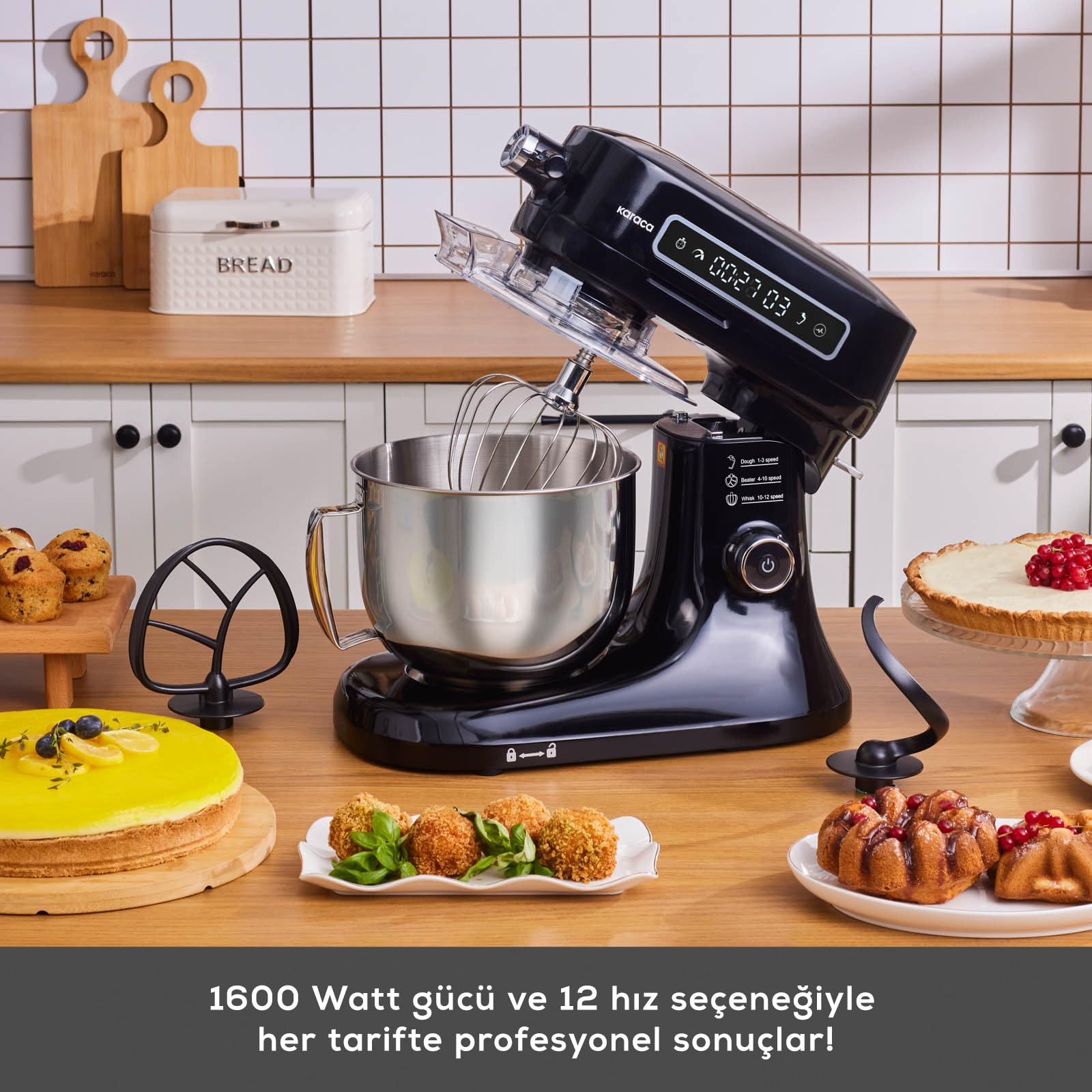 Karaca Pro Artisan Timer Chef Black 1600W 5 litri