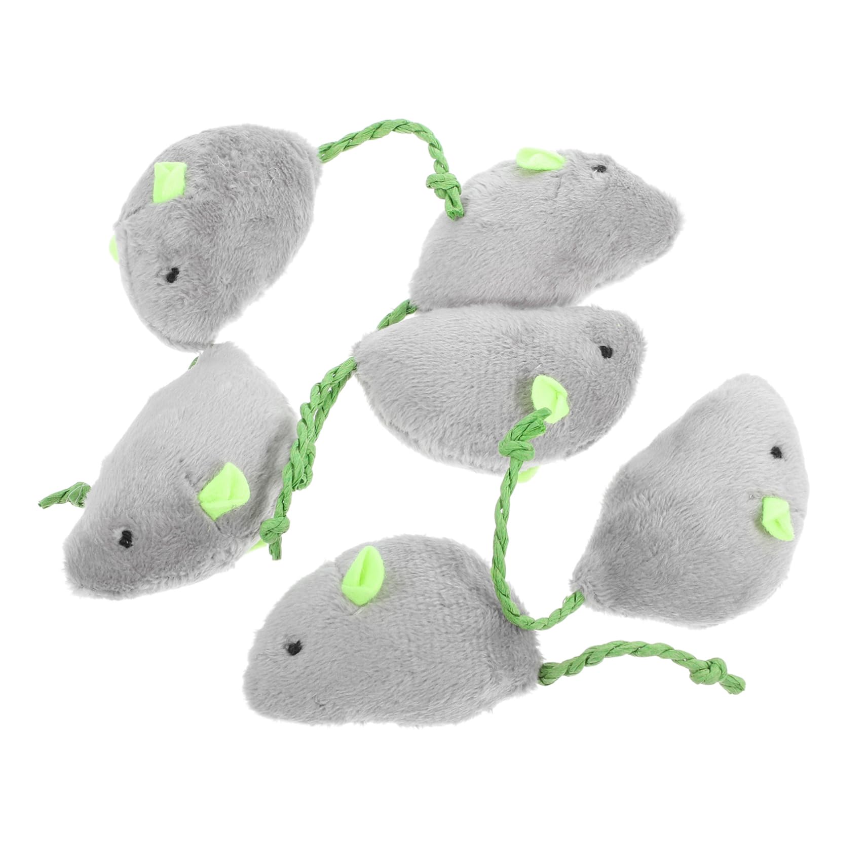 HOLIDYOYO 6pcs Plush Mouse Cat Interactive Chew for Indoor Cats Durable and Soft Plush Mice for Fun and Exercise Boredom Relief