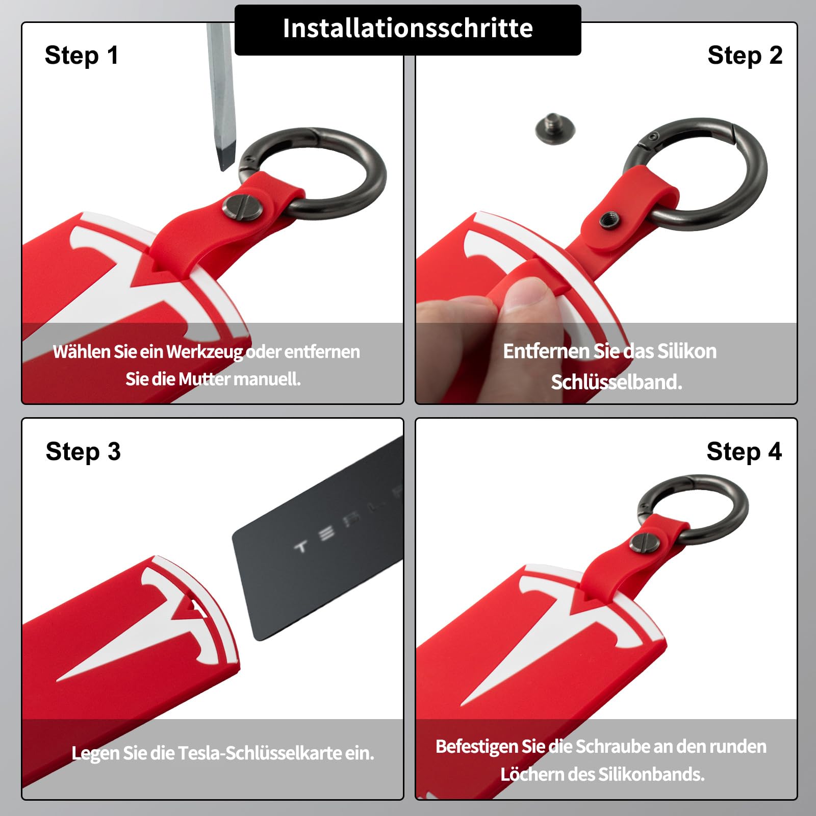 RYHX Portatarjetas para Tesla Model S/3/X/Y, llavero de silicona titular de la tarjeta llave Tesla Accesorios — view 5