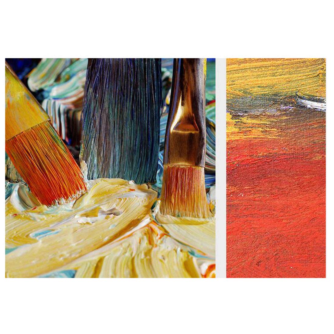 Amazon.co.jp: キャンバスの油絵、ボートアートの手描きの油絵、モダン