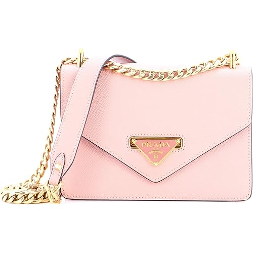 Prada, Pre-Loved Envelope Flap Chain Shoulder bag Saffiano Leather Small, Pink
