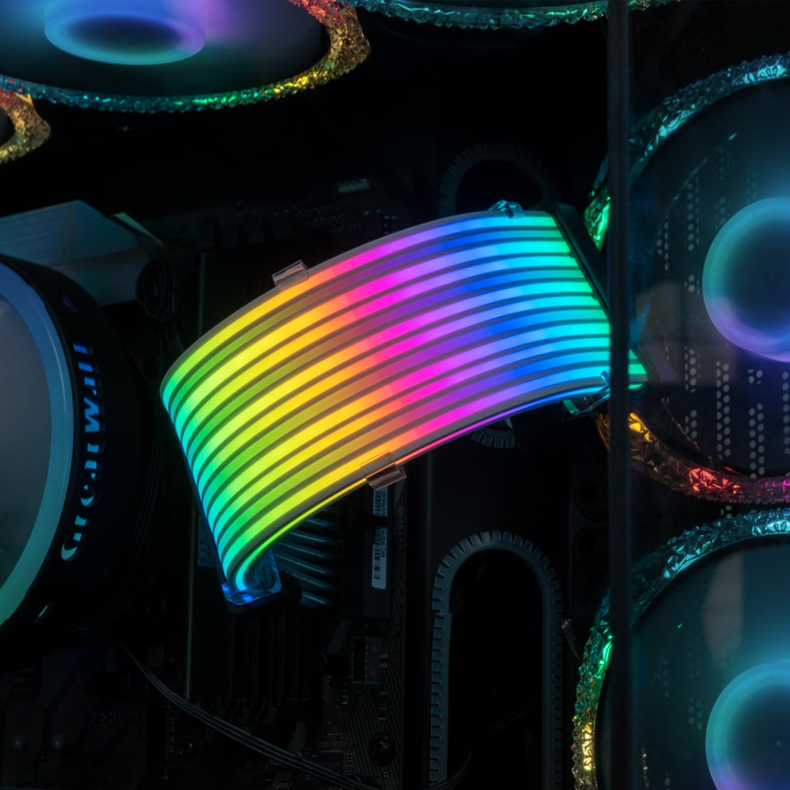 Cavo Di Prolunga RGB – ATX A 24 Pin, Cavo ARGB In Modalità Colore, Estensione PSU RGB Con 16,8 Milioni Di Effetti Di Colore E Filo In PVC Resistente | Cavi Con