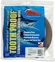 Vista 77 de AFW Alambre Líder Duro de Una Hebra de Acero Inoxidable a Prueba de Dientes - Brillante y Camuflaje para Tiburón, Barracuda, Caballa Real, Wahoo