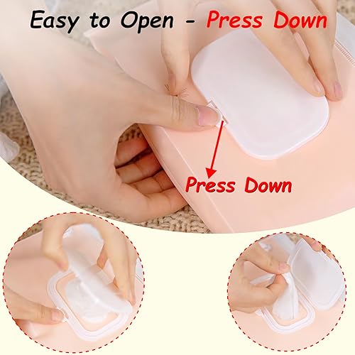 Miniatura 9 de Seposeve - Paquete de 4 dispensadores de toallitas, estuche portátil para toallitas para bebés, contenedor de toallitas recargables para bebés,