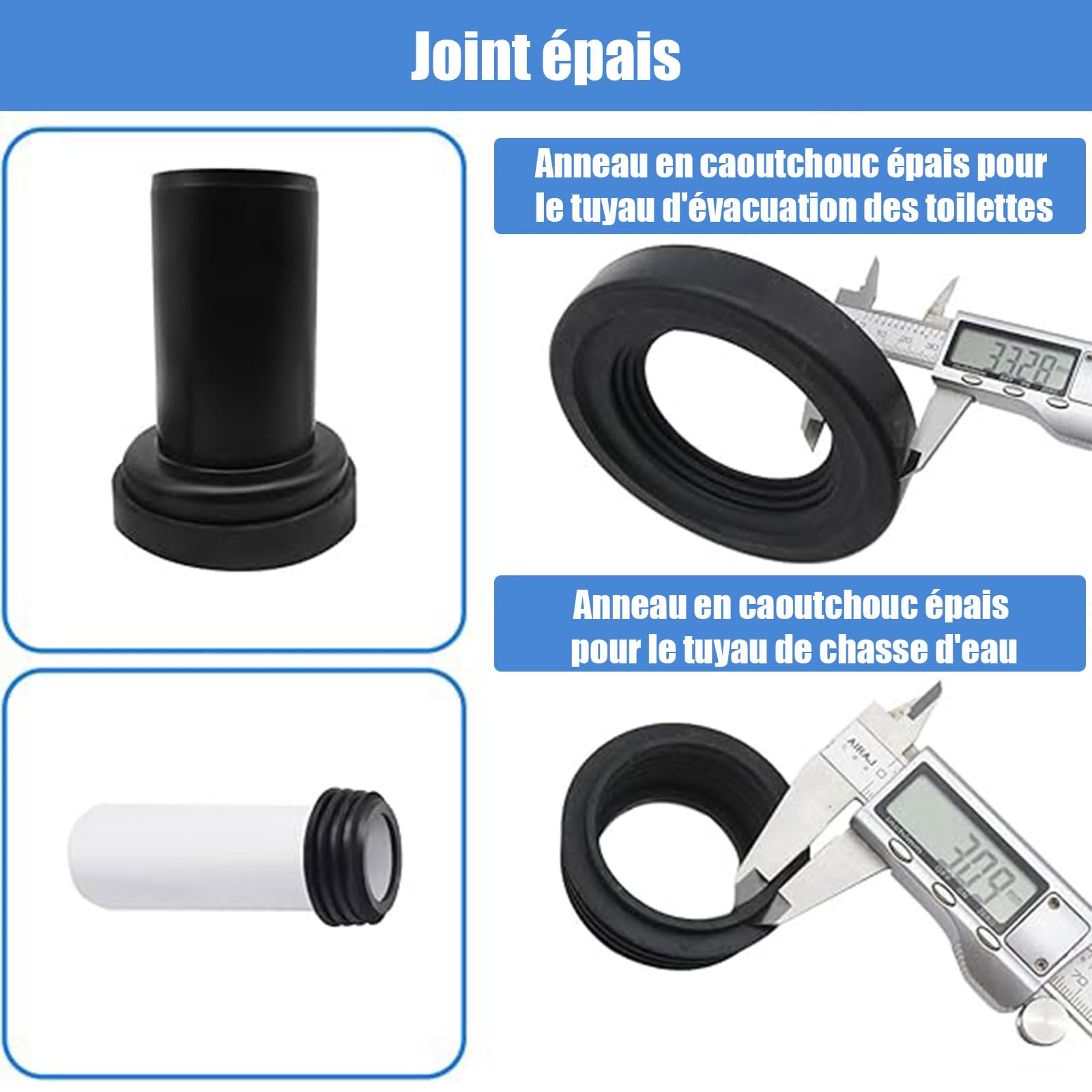 Kit de Raccordement pour Cuvette Suspendue, Compatible avec Geberit (152.426.46.1), Comprenant un Kit d'Isolation Phonique pour WC Mural (16.002.00.0000)