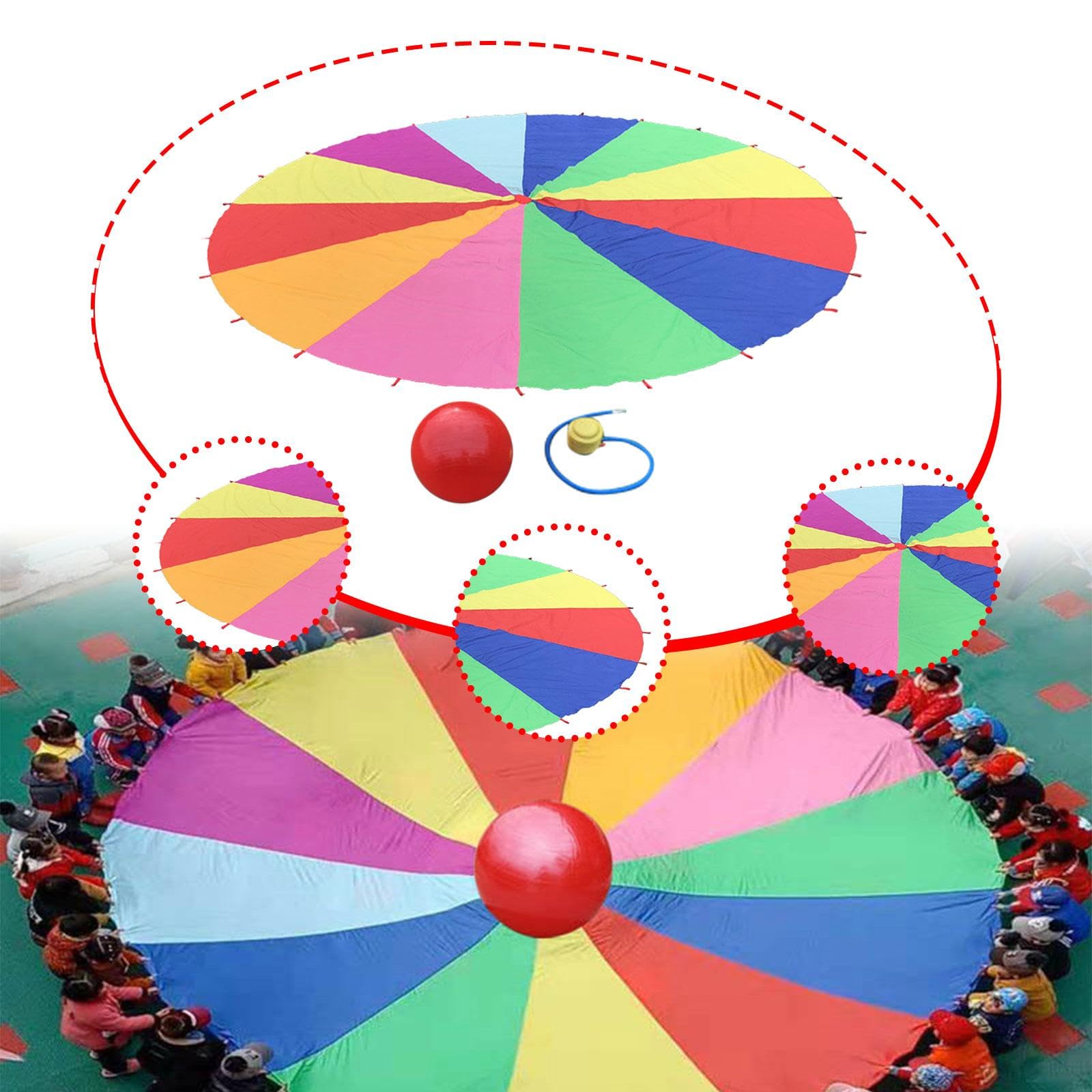 kowaku Paracaídas, sombrilla, Playa, integración sensorial, percepción del Color con Pelota de Equilibrio, Juguete Educativo, Juguete de